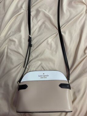 Kate Spade Beige, White & Black Saffiano Crossbody